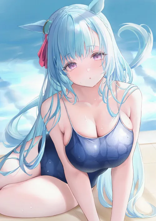 Thumbnail Swimsuit Mejiro Umamusume: A Sensational Creation by xSaviour_N for the BigAnimeTiddies Enthusiasts