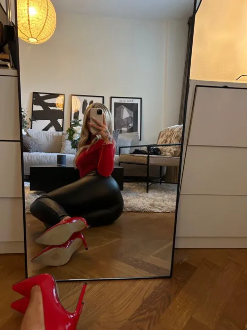 Thumbnail Ravishing in Leather Pants and Red Pumps: Fashion Tips by Sure-Net-1628 in the LadiesInLeather Category