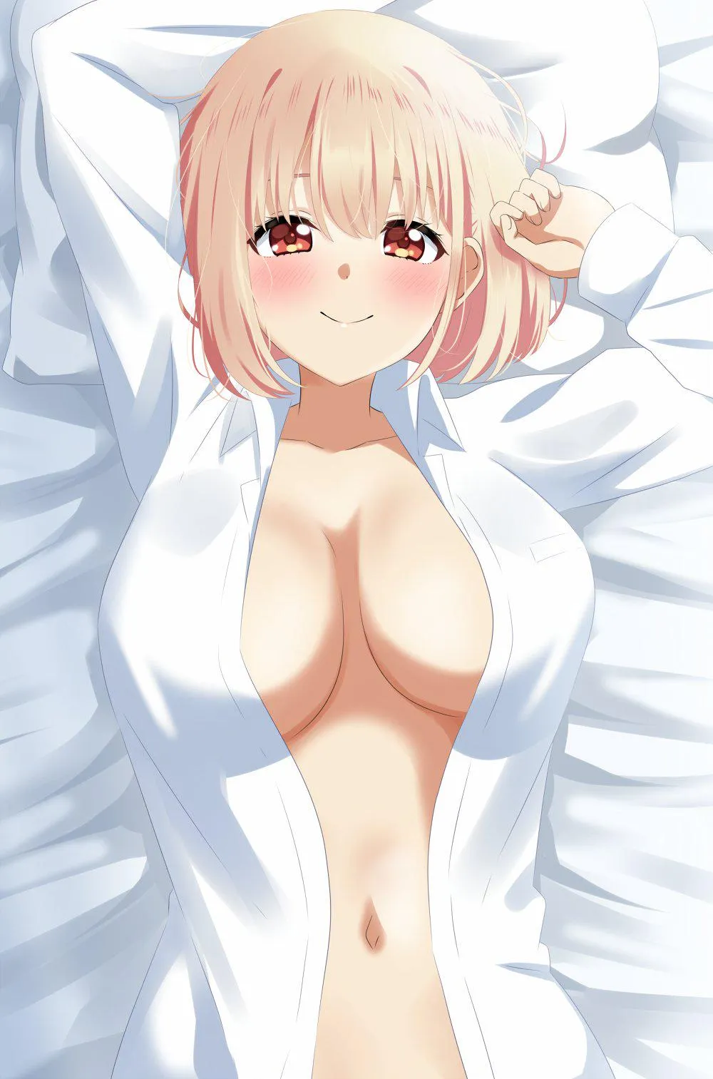Chisato In Bed Teasing Her Big Breasts Lycoris Recoil by Csxc