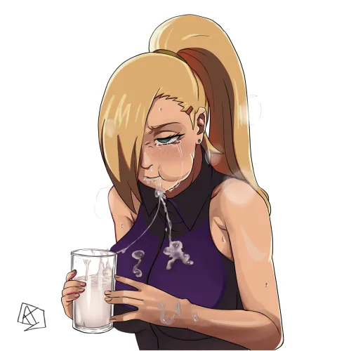 Thumbnail Title: Ino's Difficulty Drinking After Milking the Entire Bar - Naruto_Hentai