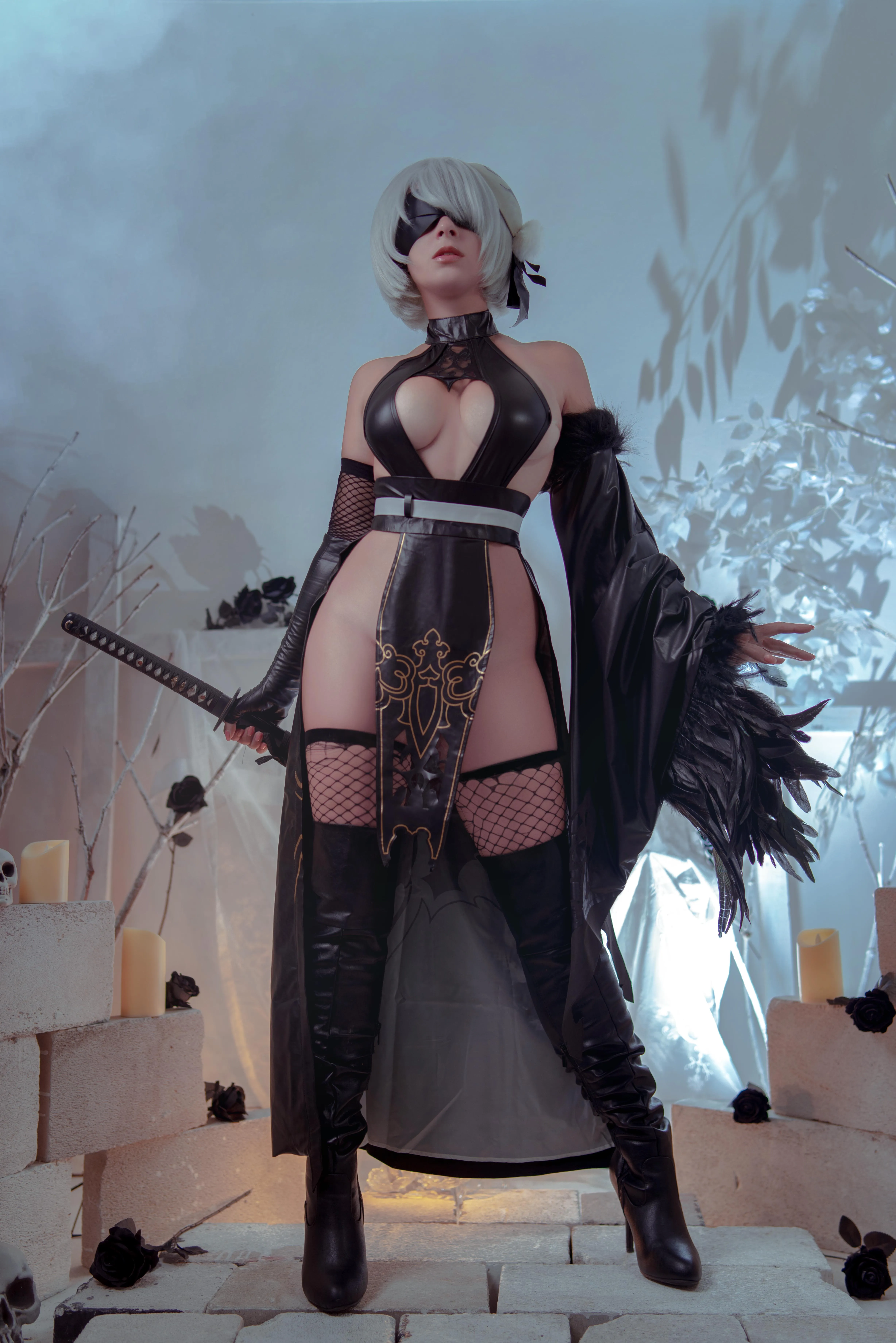 2B Shinobi cosplay by Yuna Kairi by YunieSunshine