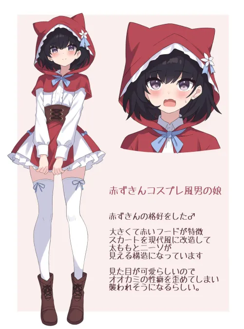 Thumbnail Little Red Riding Hood Cosplay Boy: A CuteTraps Photo Series by Sei_Yasa