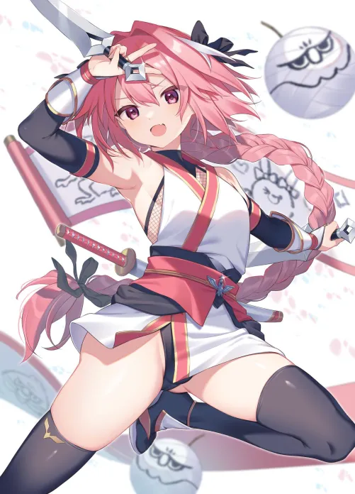 Thumbnail Ninja Astolfo by Pedoro_Pedoro: A Delightful Read in the CuteTraps Category