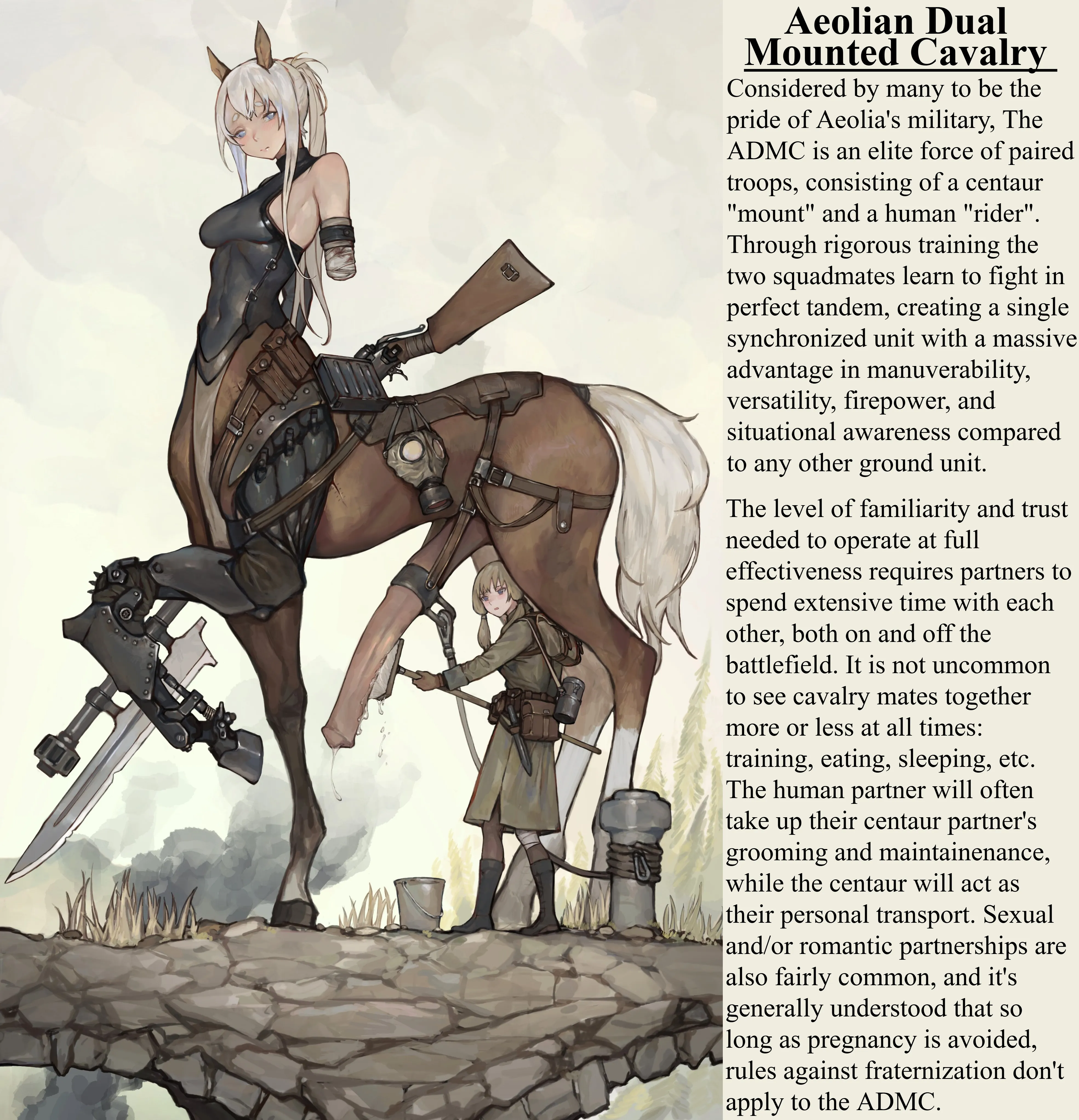 The Aeolian Dual Mounted Cavalry Centaur Horse Cock Lore Artist iuui by K-tonbey