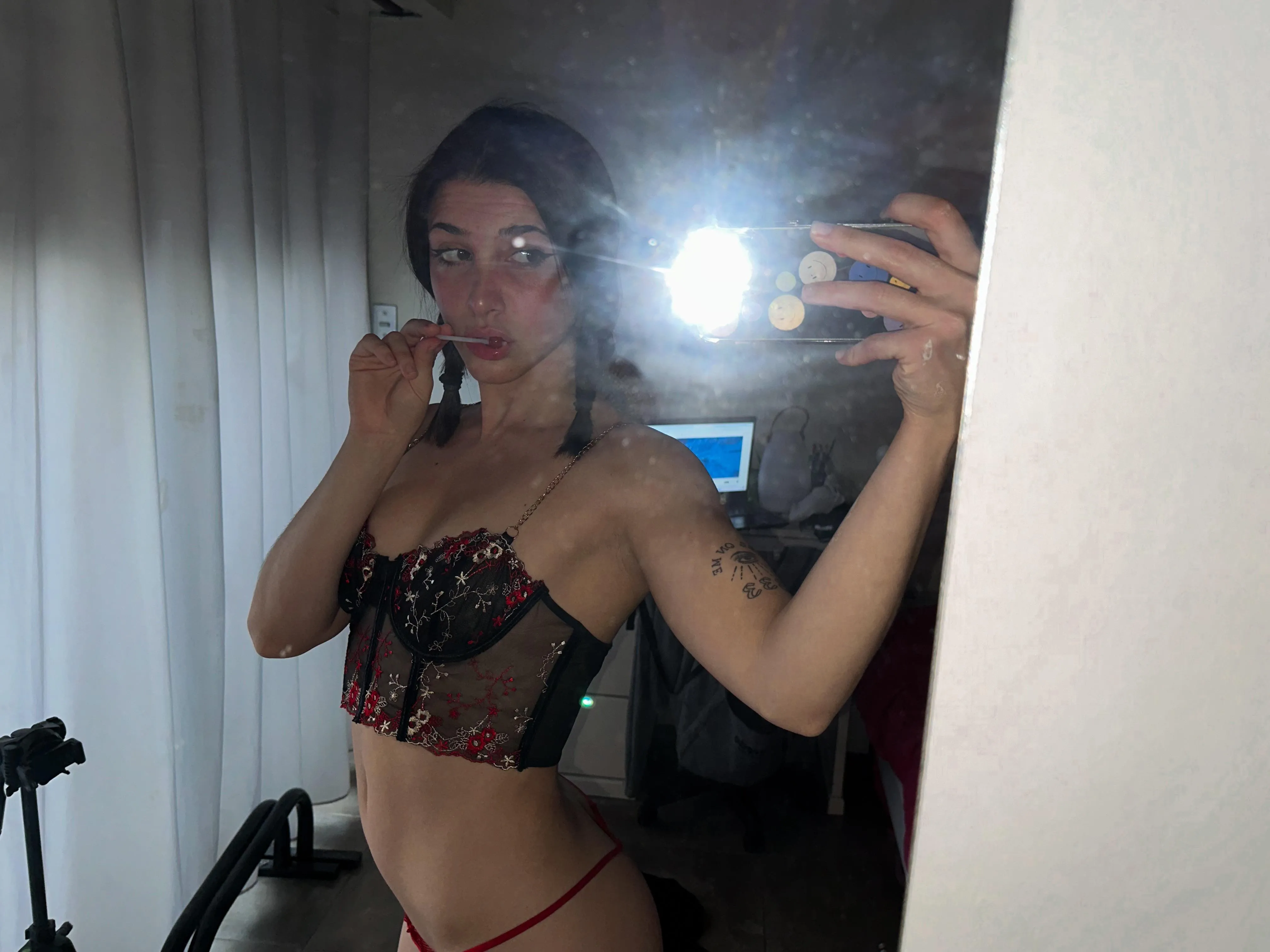 Do u like the new croptop I bought I think red looks good on me  by Rough-Moment9825
