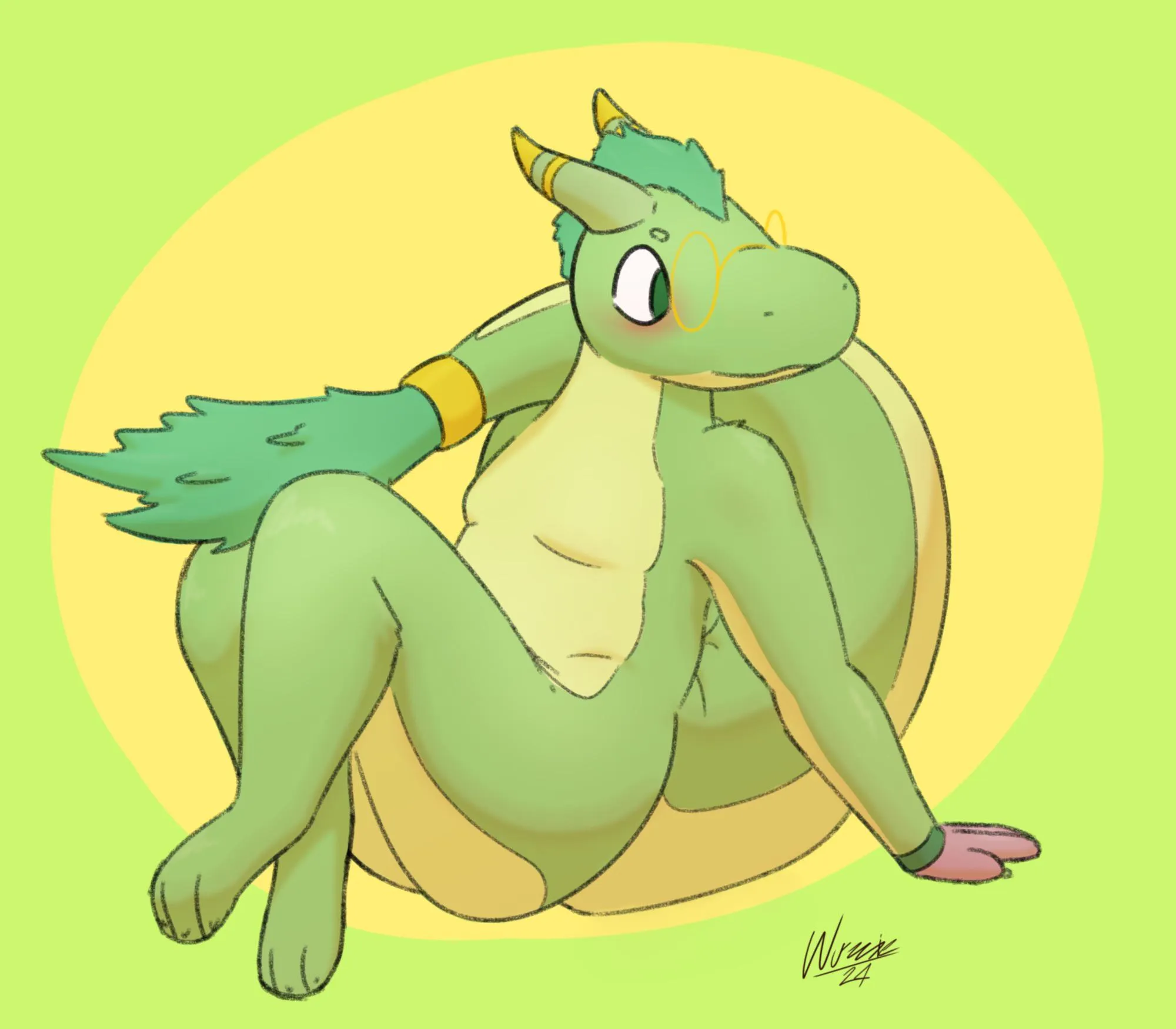 A fun furred dragon comm I drew on stream by WurzzieDragon