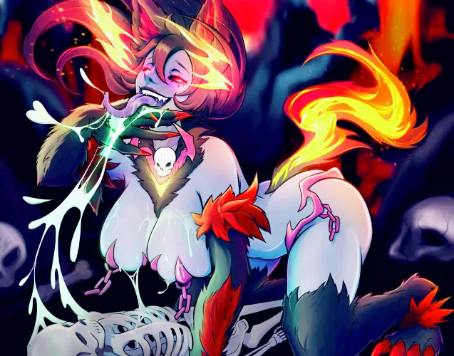 Thumbnail Hellhound by DeviousDrawing: Exploring the Monstrous World of MonsterGirl Art