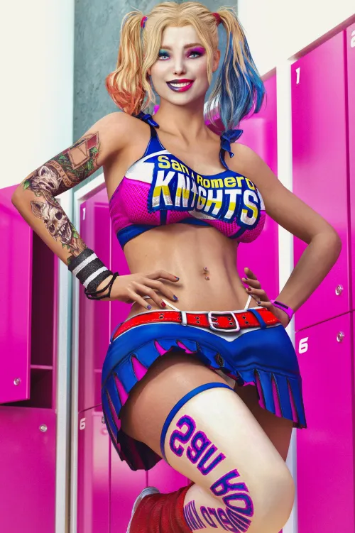 Thumbnail Harley Quinn x Lollipop Chainsaw Collaborate in 4TeaSe7en DC by Agent_4_tea_se7en - Superhero Porn Delight
