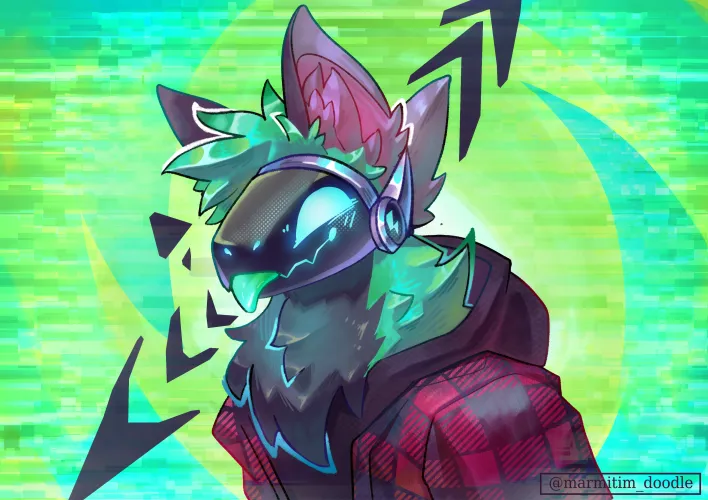 Thumbnail Furry Delight: My First Protogen Drawing by Marmitim_doodle