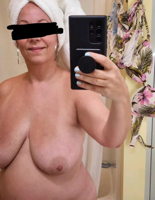 Thumbnail Embracing Imperfections: Hair in a Towel Selfie by SusieDell | Mombod Chronicles