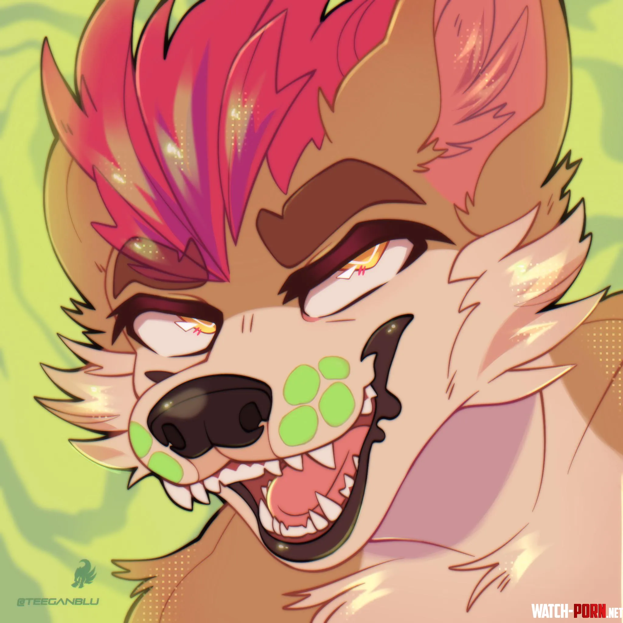 Who here has a hyena fursona   art by me teeganblu  by Teeganblu