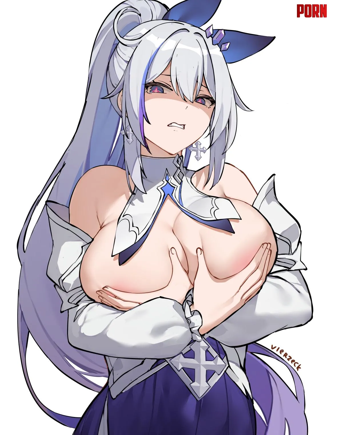 Kiana hiding her boobs Honkai Impact 3 by marxsander2016