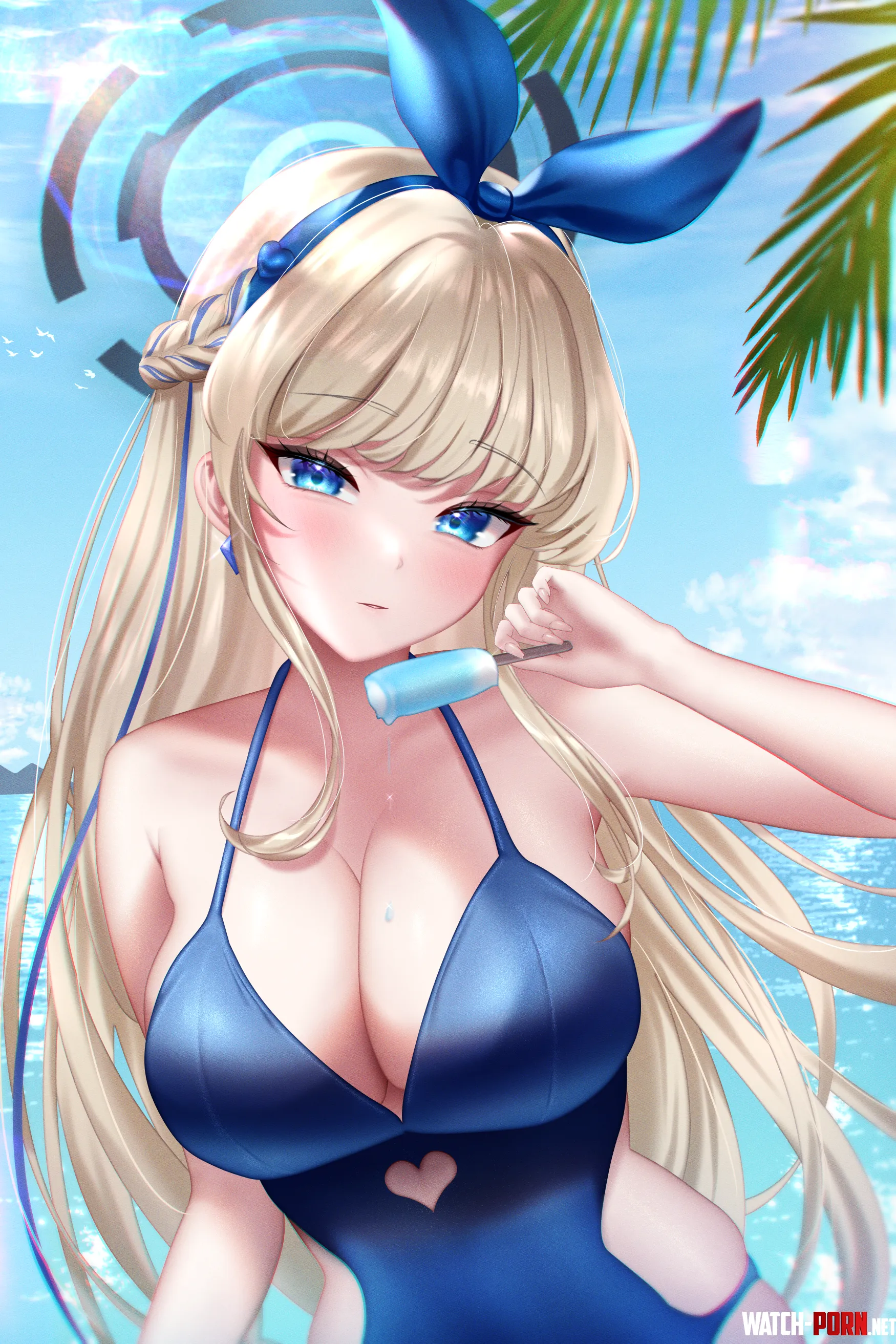 Toki with popsicle dripping dadamyu Blue Archive by elegantloveglimmer