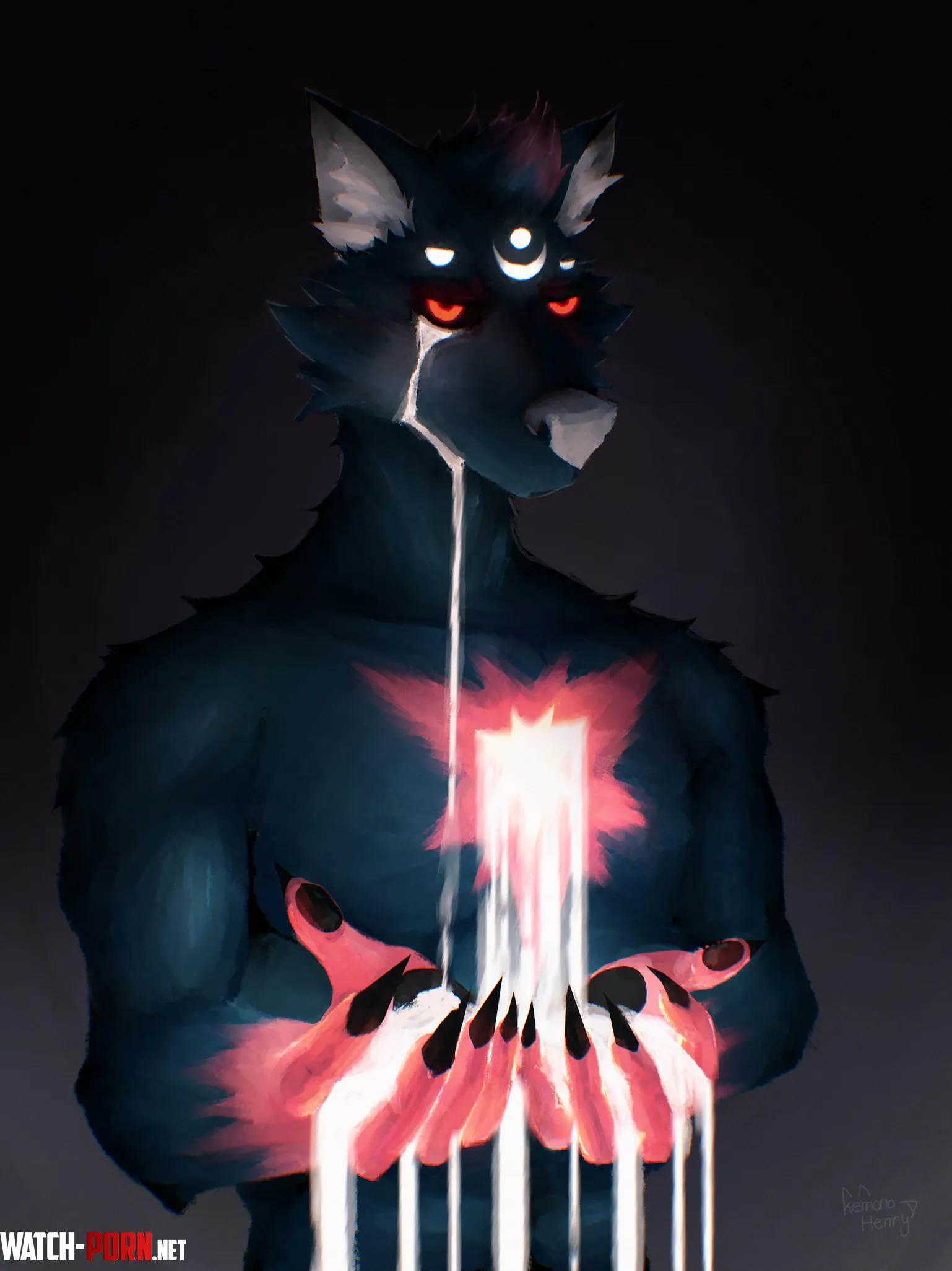 Melted Heart  Raffle Artwork for snowhundd by KemonoHenry