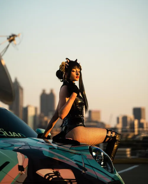 Thumbnail Cosplayer Cplaya_2 Showcases Forger Cat Yor Inspired Cosplay on Yor-Themed Porsche - cosplaygirls