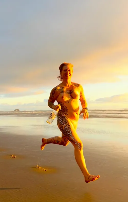 Thumbnail Embracing Freedom: Running on the Beach in Your Birthday Suit by BettyJean666 - girlsdoingstuffnaked