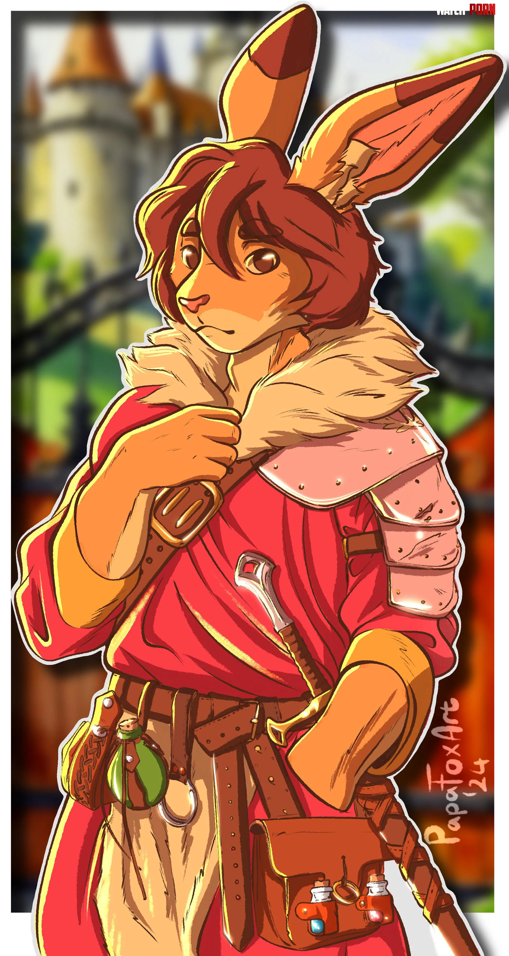 Bunny Paladin art by me by PapaFoxArt