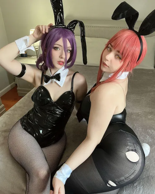 Thumbnail Stunning Bunny Reze and Makima Cosplay by not_sugashi and Friend