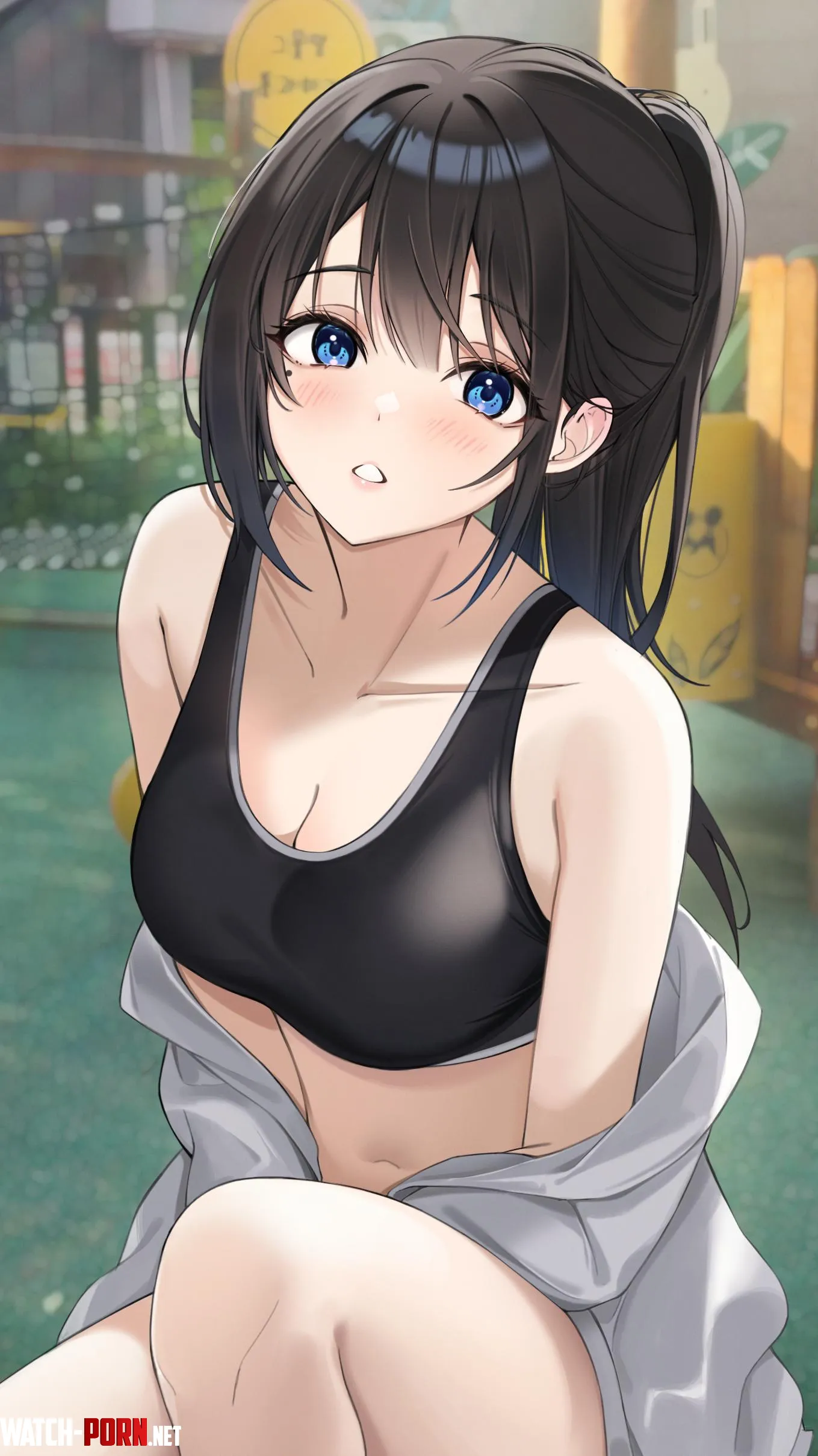 Black Sports Bra  by CheetahSperm18