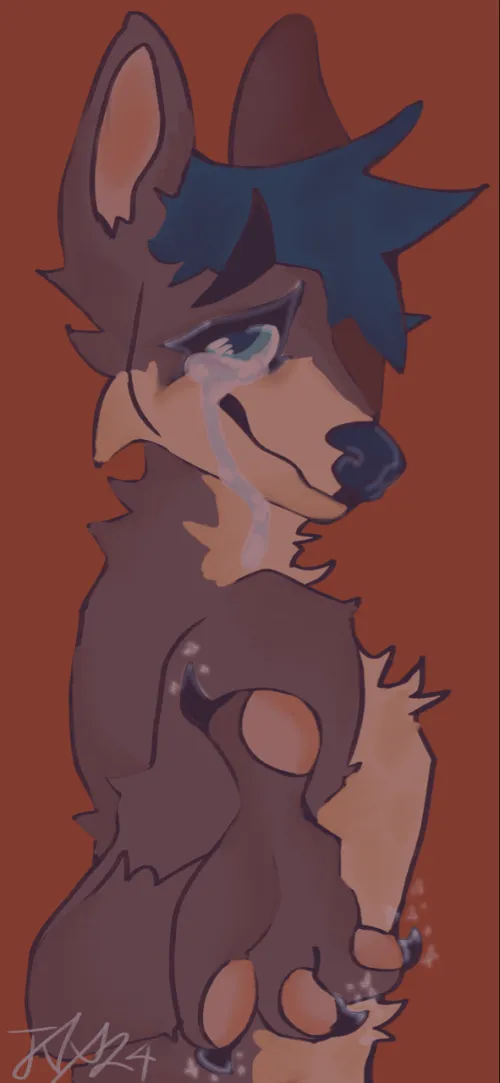 Thumbnail Soulful Wolf Boy Art by Errorconnectionl0st: A Furry Delight by FutureSuccess2796