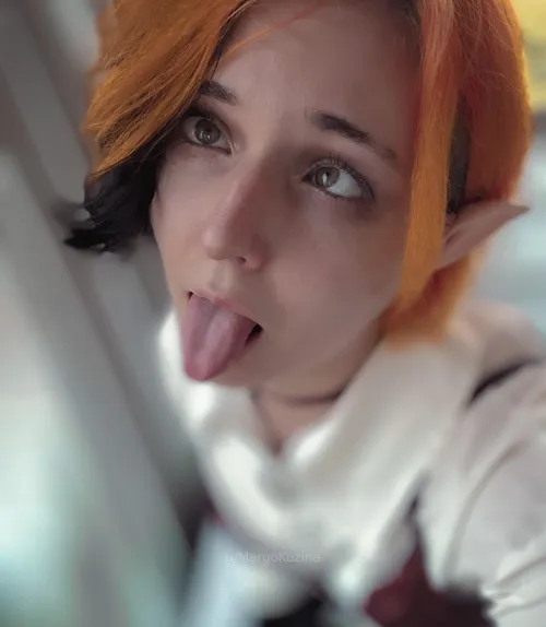 Thumbnail Unveiling the Playful Ginger Elf by MargoKuzina in the RealAhegao Category