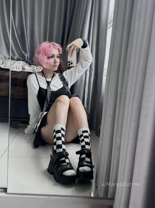 Thumbnail Pink-Haired Figure on a Chessboard: A Captivating Tale by MargoKuzina | GirlswithNeonHair