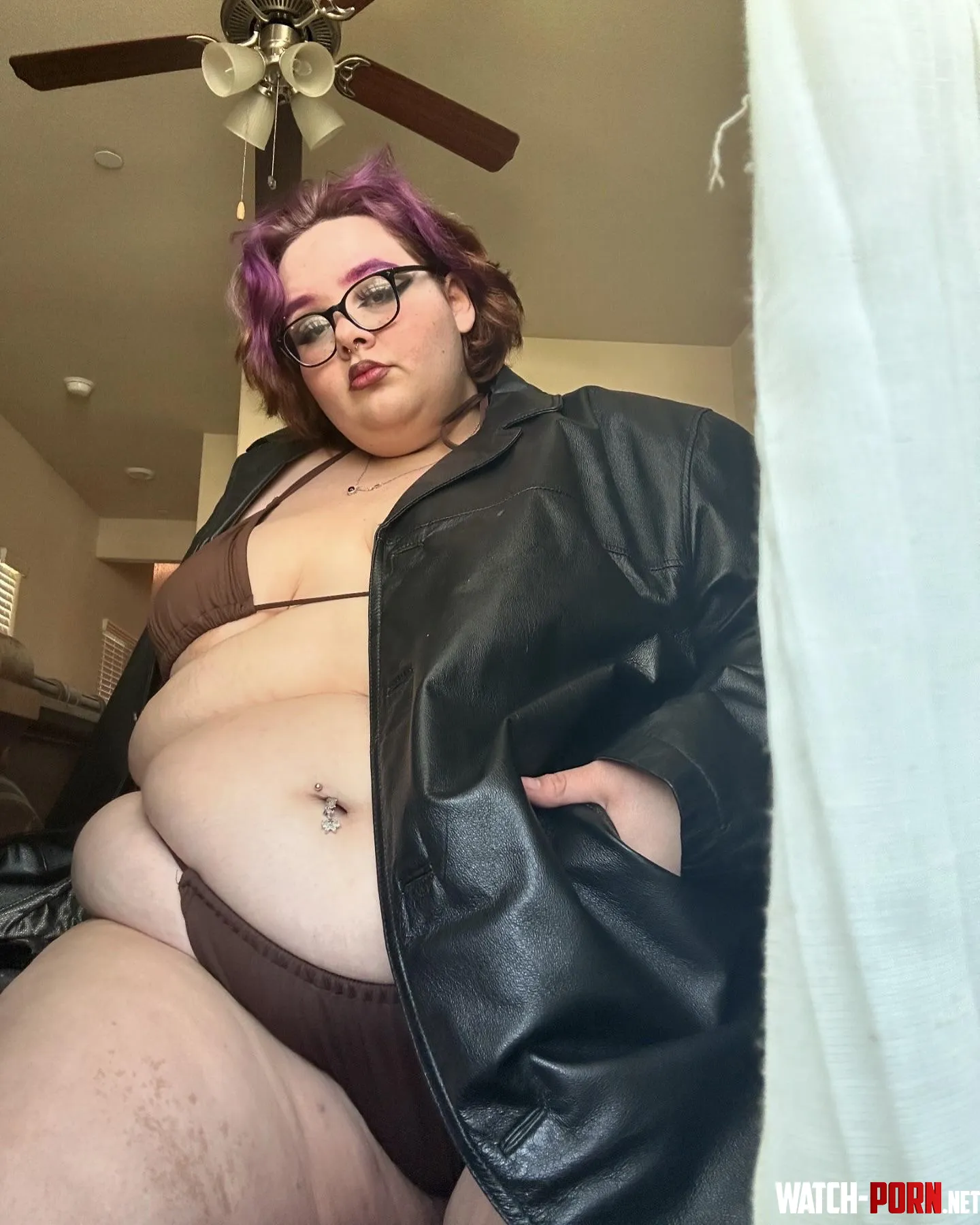thanks for your jacket its cold in this skimpy outfit  by softestfattie