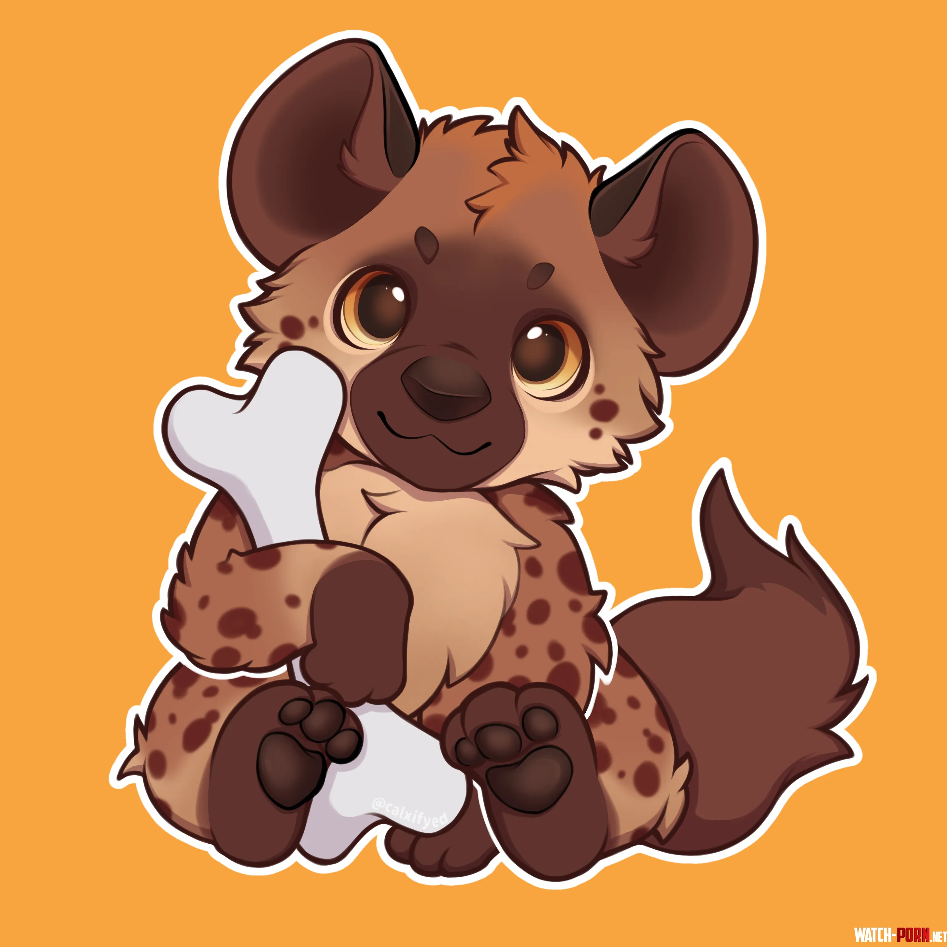 Baby Hyena art by me by Calxifur