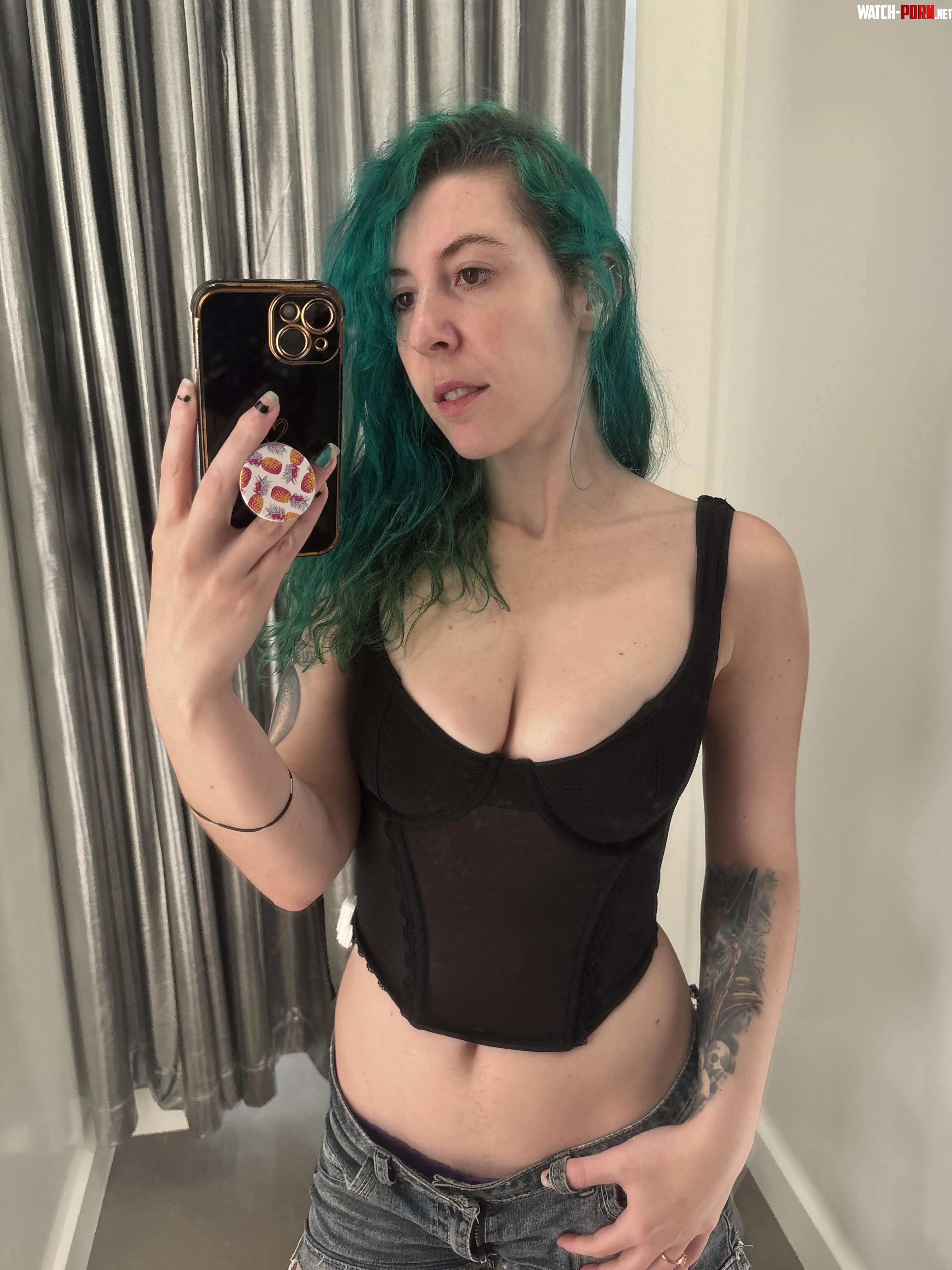 Fitting room cleavage by sirenskiss3
