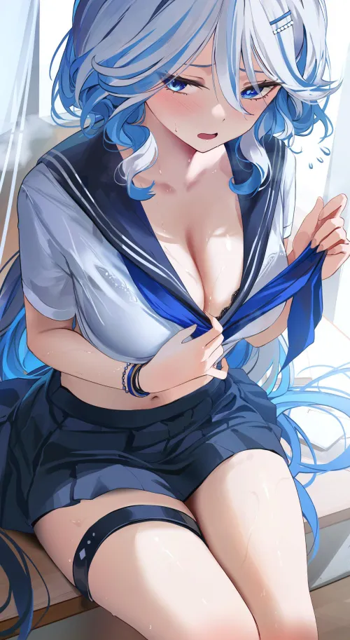 Thumbnail Seductive Illustrations by elegantloveglimmer: Furina's Alluring Glance in Re0n | Ecchi Art Collection