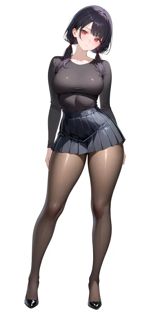 Thumbnail Sultry Style: Black Shirt and Tights Fashion by CheetahSperm18 in thighdeology Category