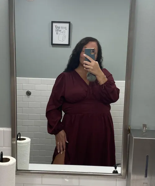 Thumbnail Burgundy Fall Dress Ideas for Plus Size Women by ObeseHam