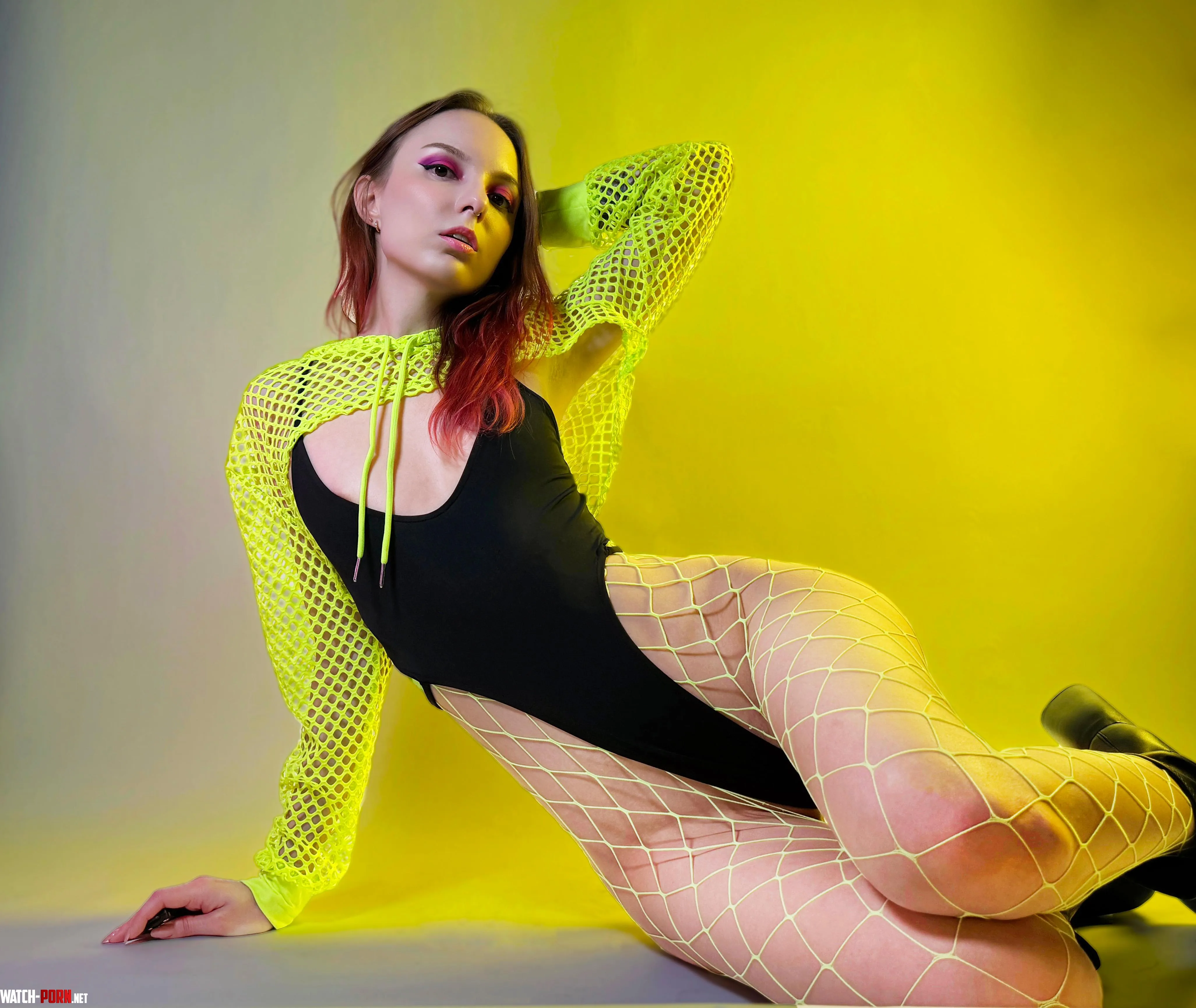 Lina me in my sexy bodysuit and fishnets by DepravedPuss
