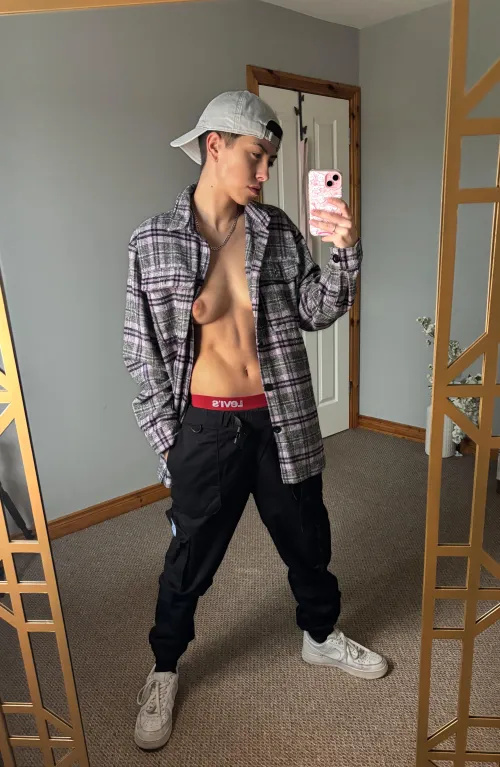 Thumbnail Exploring Sensual MirrorSelfie: Discover MascAlex's Seductive Invitation in 'Pull Down My Cargos And Eat My Pussy'