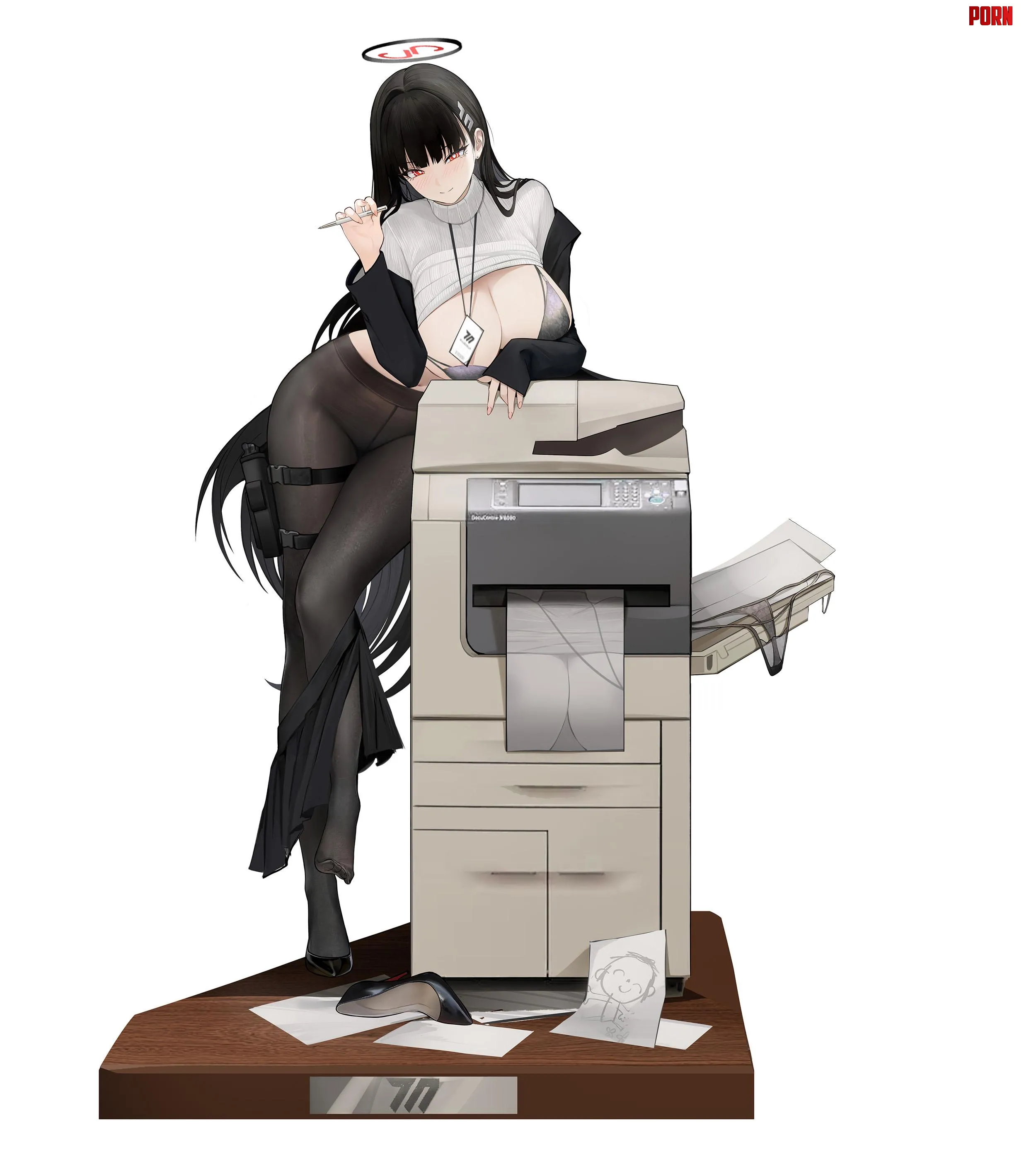 Rio and a printer Blue Archive by ExcaliburUmbraREEE
