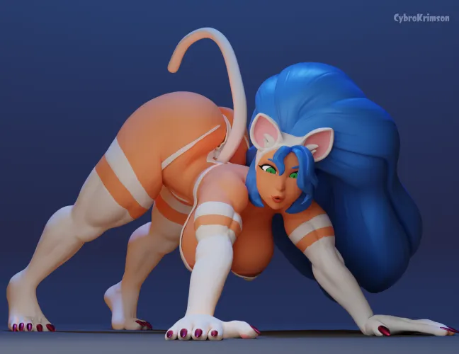 Thumbnail Felecia with the Big Stretch by CybroKrimson: A Thick Hentai Masterpiece