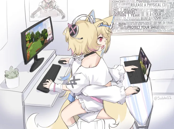 Thumbnail FUWAMOCO Gaming Hololive by oreci2 - Yuri