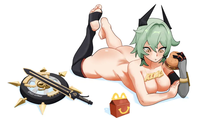 Thumbnail Snack Time with Caesar King in an Ecchi Setting: DeniNeto's Illustration