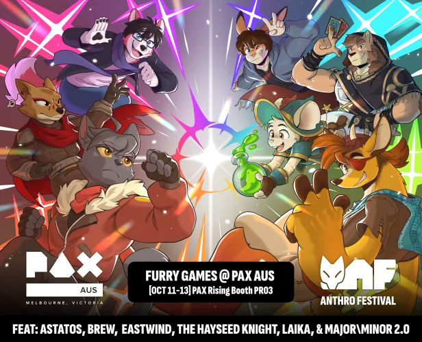 Thumbnail Furry Games Showcase at PAX AUS Featuring Art by Asumono Krom - 2022 Update