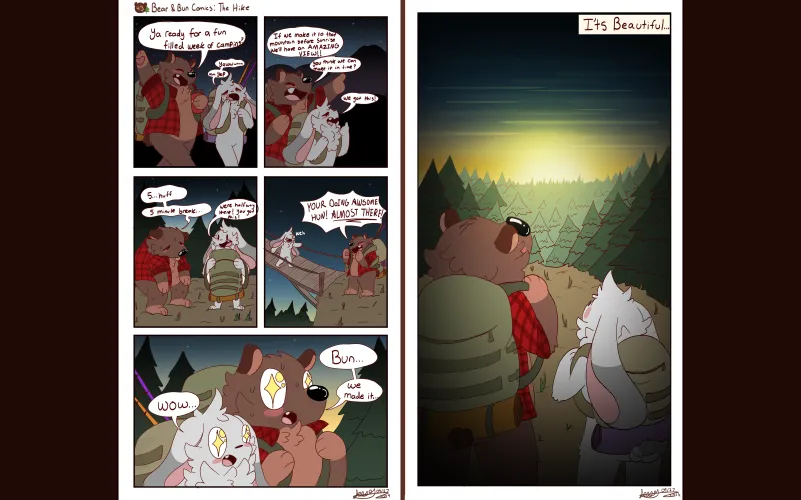 Thumbnail Bear and Bun Comics: The Hike by JessTheChips - Furry Category