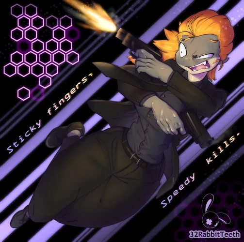 Thumbnail Introducing Sticky Fingers OC by Author 32RabbitTeeth in the Furry Category
