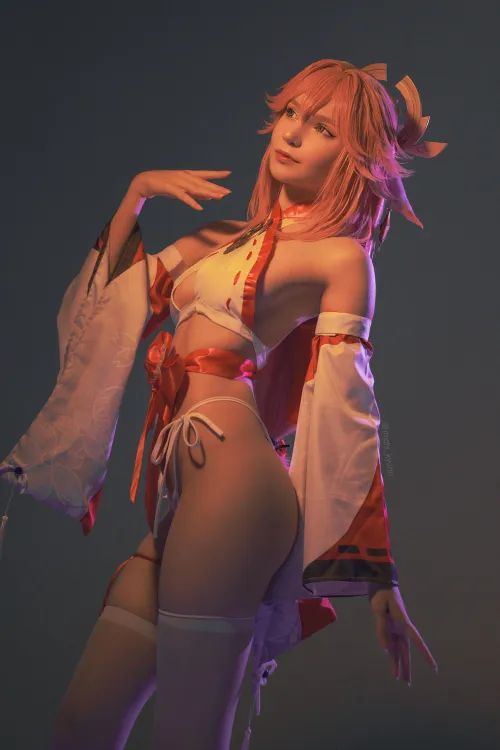 Thumbnail michi_kyunn Showcases NSFWCostumes: Yae Miko from Genshin Impact