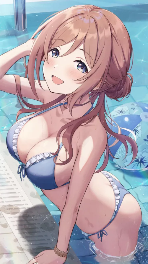 Thumbnail Swimsuit Rinami Gakuen Idolmaster: Big Anime Tiddies