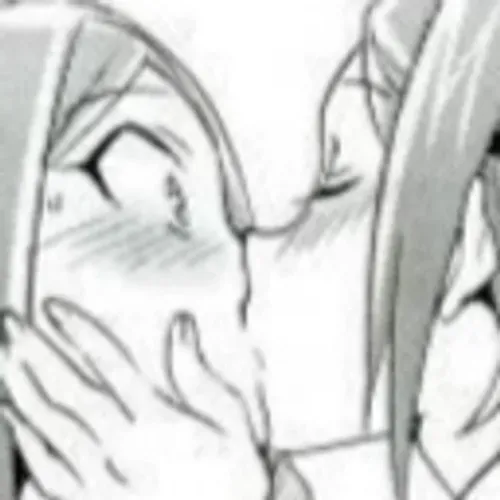 Thumbnail Intense Close-Up: Two Girls Kissing with Blush and Sweat - A Captivating Side View by Kei-Kazuki | HentaiSource