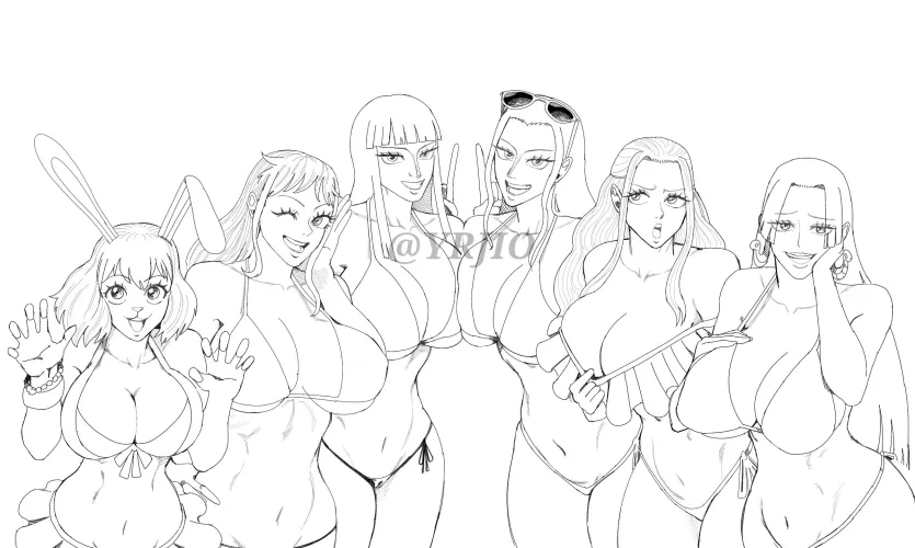 Thumbnail WIP of One Piece Girls - Funpiece by YRJIOart: Sneak Peek into the Creative Process