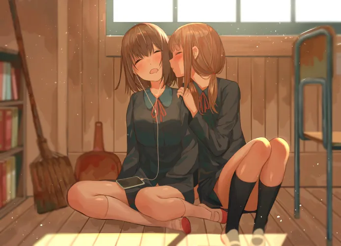 Thumbnail Yuri Fanfiction: Kiss on the Cheek Original by Antonnis