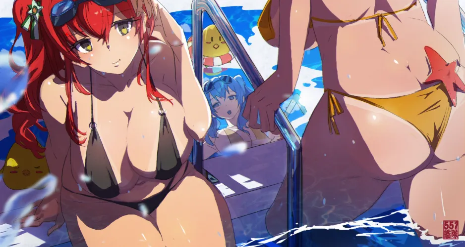 Thumbnail Zara and Pola sizzle in tiny bikinis at the pool - a steamy read by Terran117 in the thick_hentai category