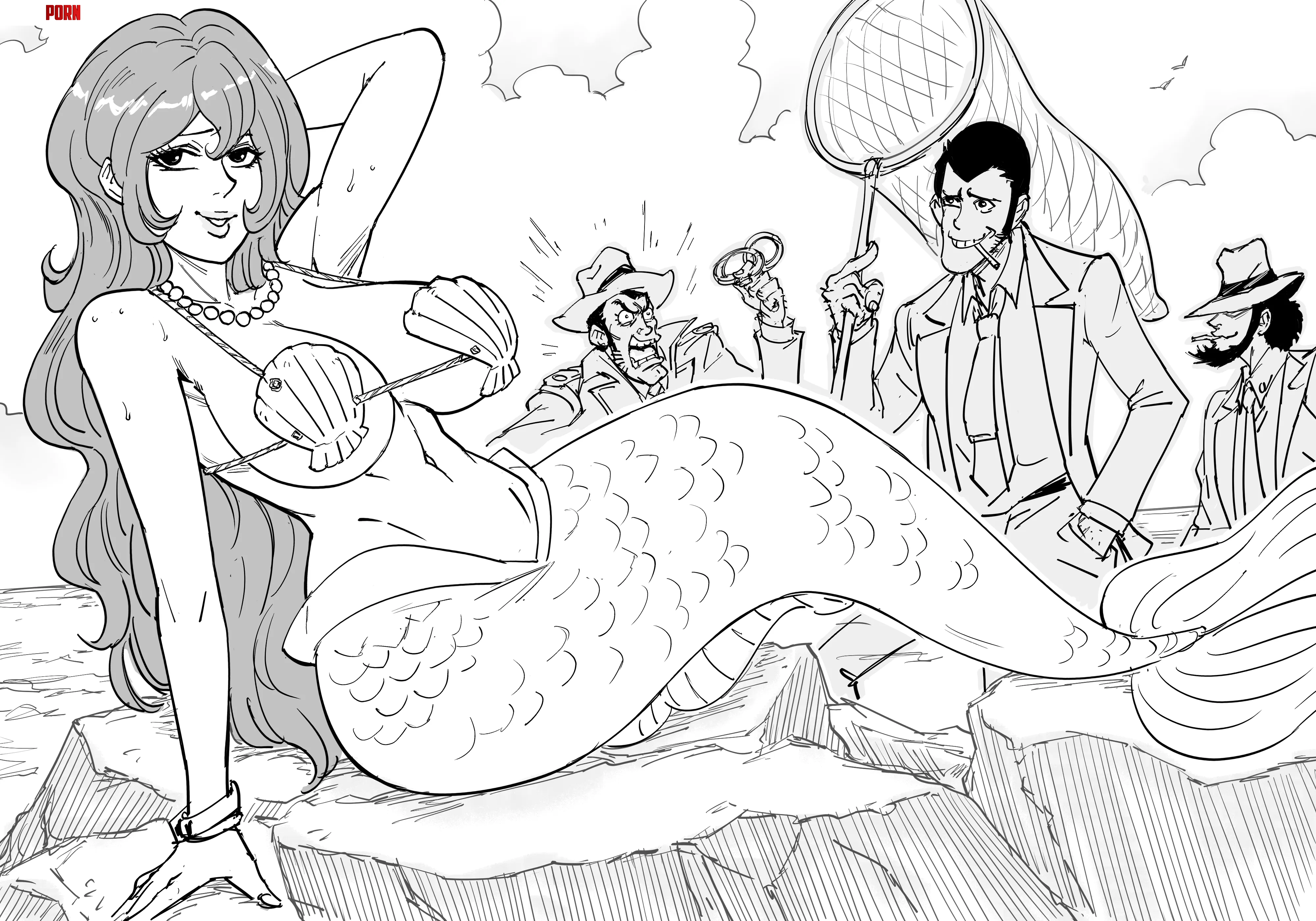 Fujiko Mine mermaid by Jaxx1992