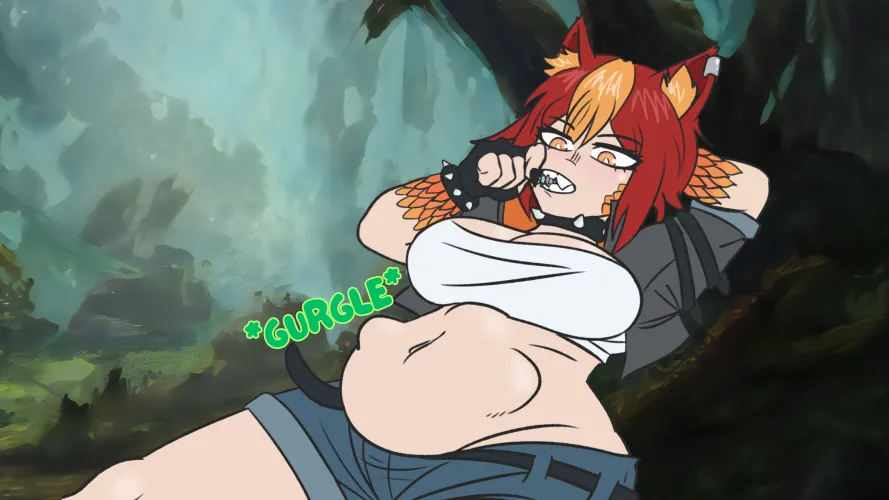 Thumbnail Churning an Elf Druid into Art: Vore Disposal Teasing, Burps, and Stomach Sounds by RedNotArtist - EmberlyIgnis