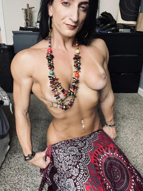 Thumbnail Fashion Forward: Embracing Long Skirts Sans Tops by pigtailsandwolfears in fbb_NSFW Category